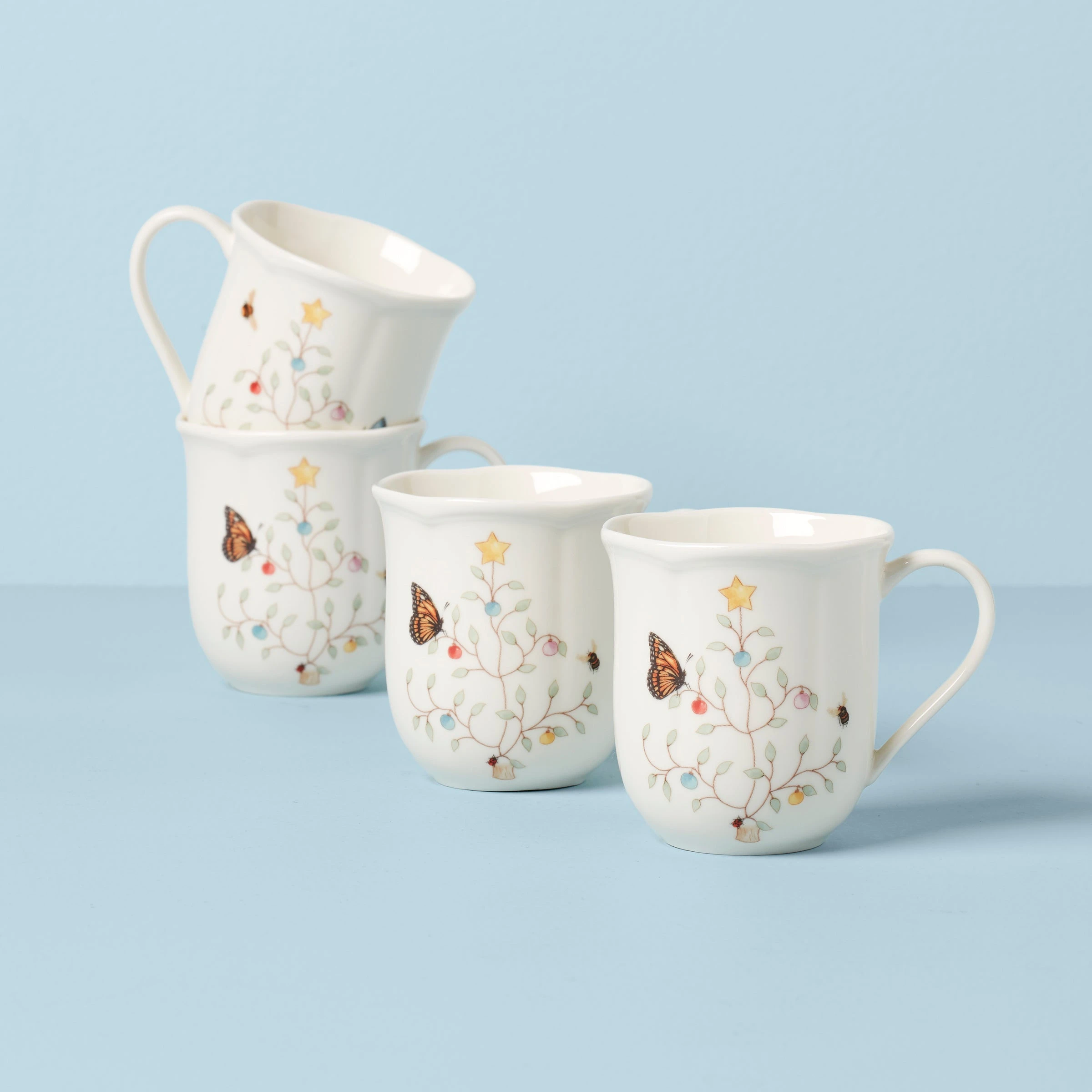 Lenox Butterfly Meadow Seasonal Mugs, S/4 3 Lenox Butterfly Meadow Seasonal Mugs, S/4