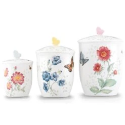 Lenox Butterfly Meadow 3-Piece Canister Set -Lenox Shop 813478 wHR