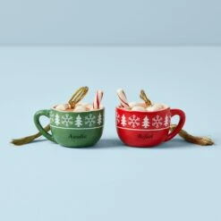 Lenox Shop 28 Lenox Forever Friends Hot Cocoa Mug 2-Piece Ornament Set