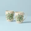 Lenox Hosting The Holidays 2-Piece Holly Mug Set