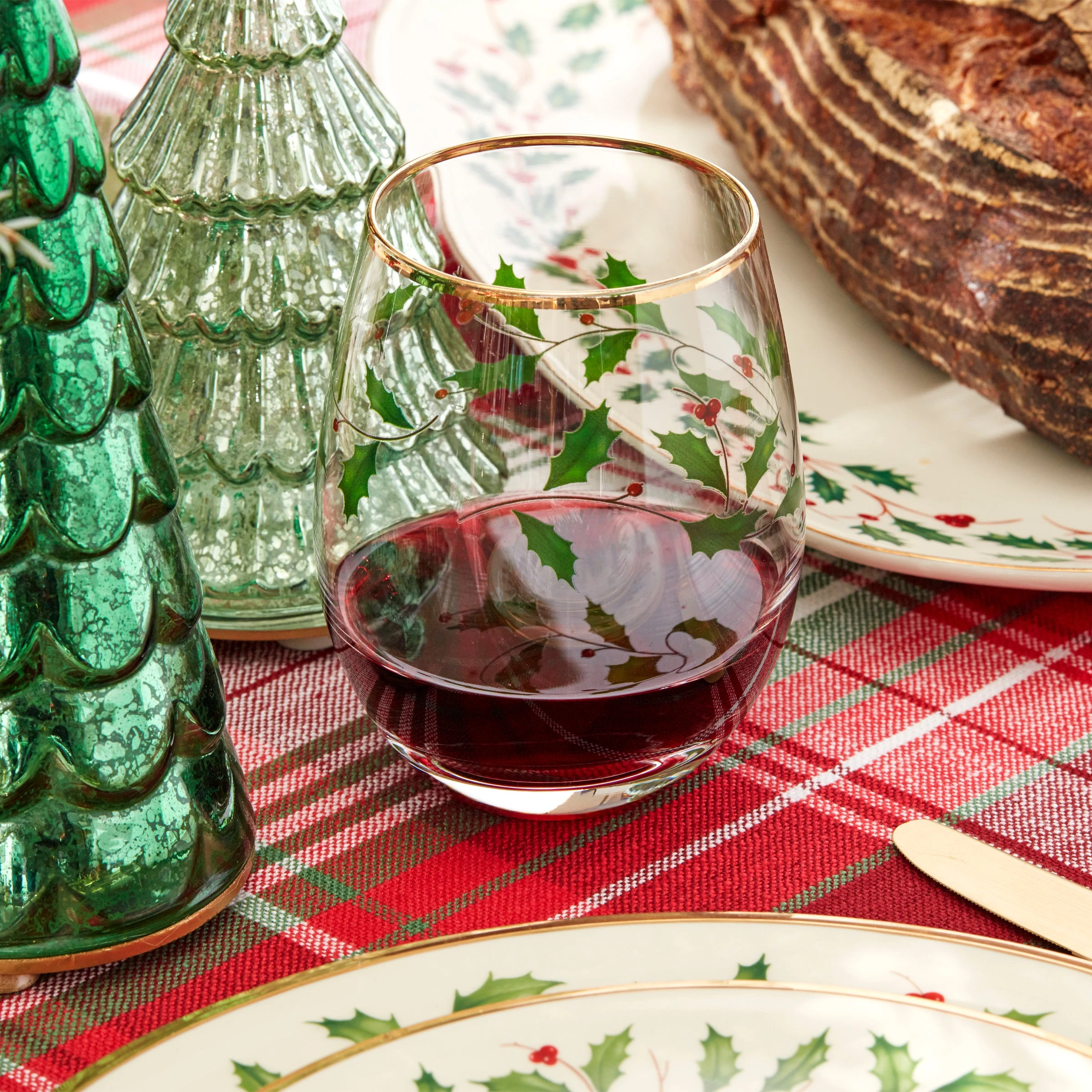 Lenox Holiday 4-Piece Stemless Wine Glasses 6 Lenox Holiday 4-Piece Stemless Wine Glasses - Image 4