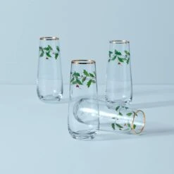 Lenox Holiday Stemless 4-Piece Flute Set