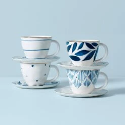 Lenox Shop 40 Lenox Blue Bay 8-Piece Espresso Cup & Saucer Set