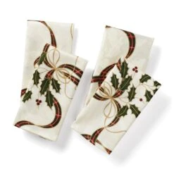 Lenox Holiday Nouveau Ribbon 19" X 19" Napkins, 4 Pack
