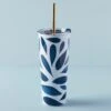 Lenox Blue Bay Leaf Stainless Steel Tumbler With Straw -Lenox Shop 895727 LNP F23 PDP 487f2f03 2681 470c 9d84 4f9be7594686